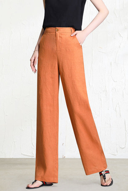 New Casual Cotton Linen Wide Leg Loose Pants 3522