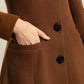 Brown vintage inspried long cozy coat 2955