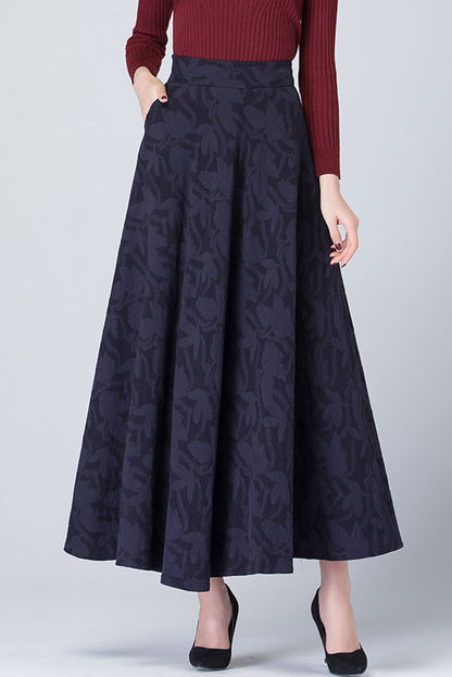 A-Line Swing Cotton Linen Skirt 4112