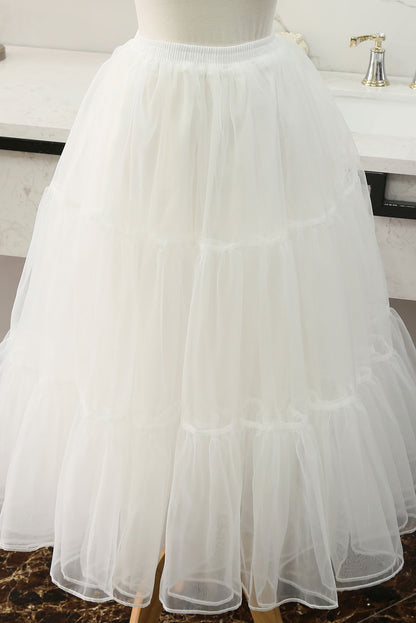 White Petticoat Skirt – Layered Tulle Underskirt for Vintage Dresses 3398