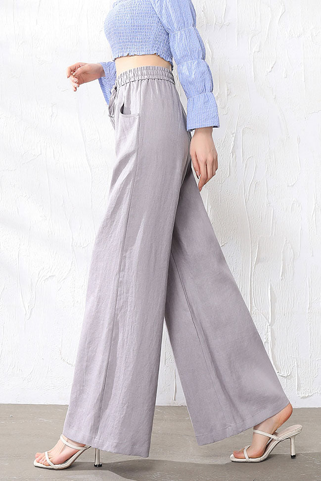 Women Loose Cotton Linen Wide Leg Pants 3518 – XiaoLizi