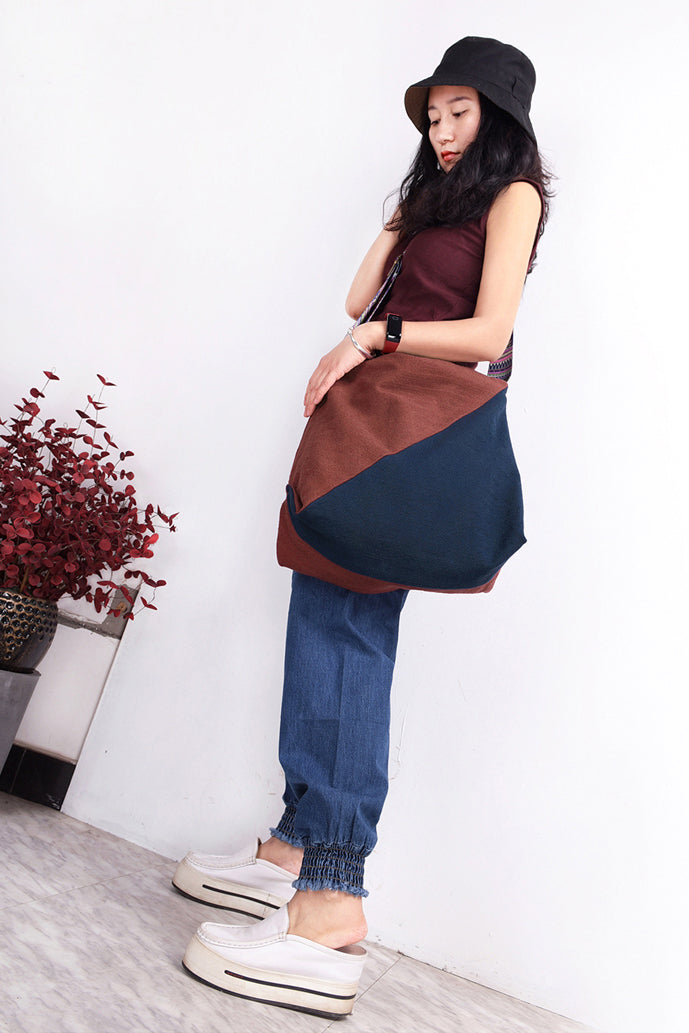 Women's Ethnic Style Patchwork Cotton Linen Single Shoulder Bag 3713