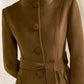Brown full length long wool coat handmade 2956