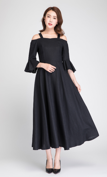 linen maxi dress, off shoulder dress, summer dress, party dress, evening dress 1892 - XS (US 2) linen maxi dress, off shoulder dress, summer dress, party dress, evening dress 1892 - XS (US 2)