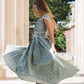 Floral Empire Waist Linen Dress 2411
