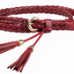 Leather woven dress decorative waist rope casual joker tassel belt YD001