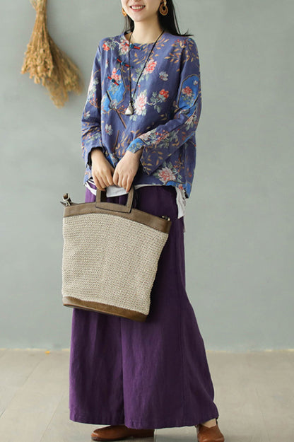Women Causal Palalzzo Linen Pants 2865