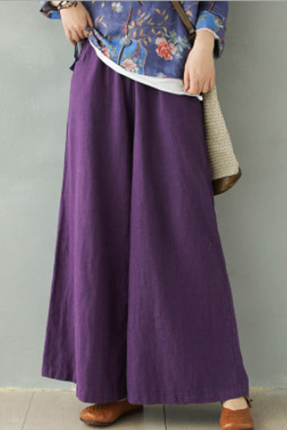 Women Causal Palalzzo Linen Pants 2865