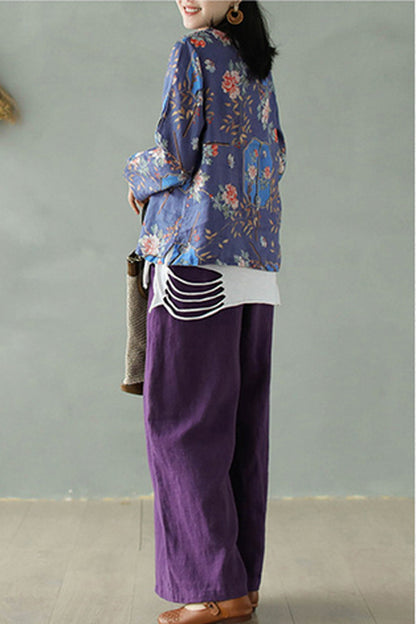 Women Causal Palalzzo Linen Pants 2865
