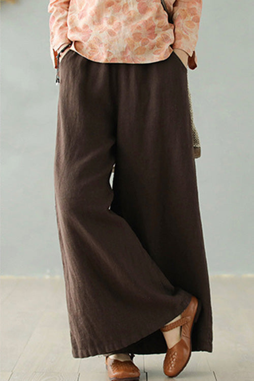 Women Causal Palalzzo Linen Pants 2865