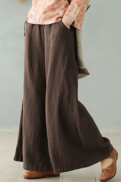 Women Causal Palalzzo Linen Pants 2868