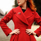 1950s Red Long princess wool coat 3189