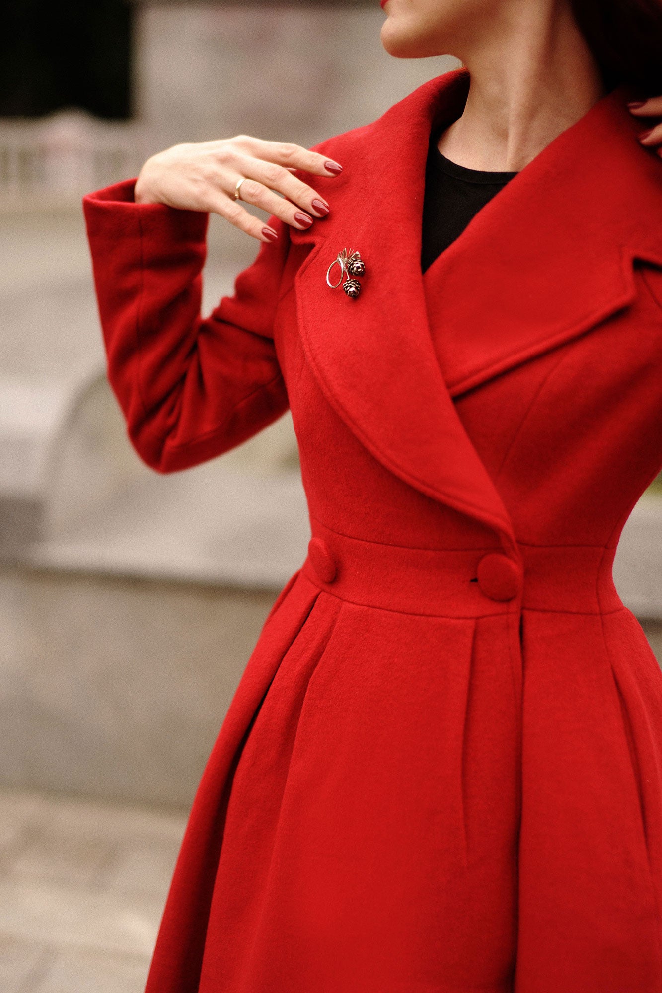 Womens red dress on sale coat