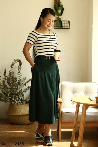 linen maxi skirt