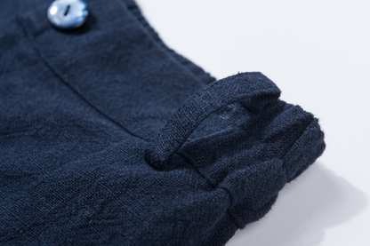 blue linen skirt