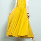 Summer Cotton Linen Short Sleeve Women Midi Dress 3687