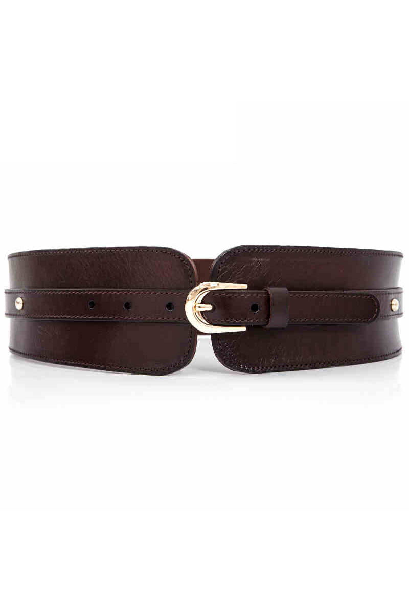 Leather lady elastic waist band wide windbreaker belt b2220