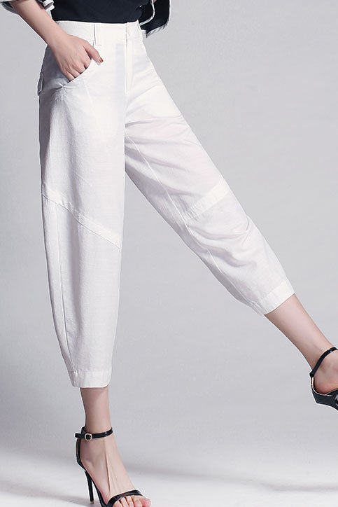 New Summer Fashion Wide Leg Linen Pants 3527