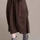 Maxi linen A-line autumn skirt J084-6