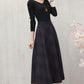midi length a-line wool skirt with pocket J103