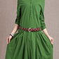 New Women Spring Summer Long Sleeve Cotton Linen Dress 3682