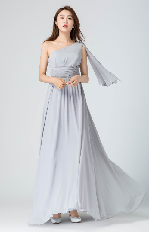 One Shoulder Empire Waist Bridesmaid Dresses