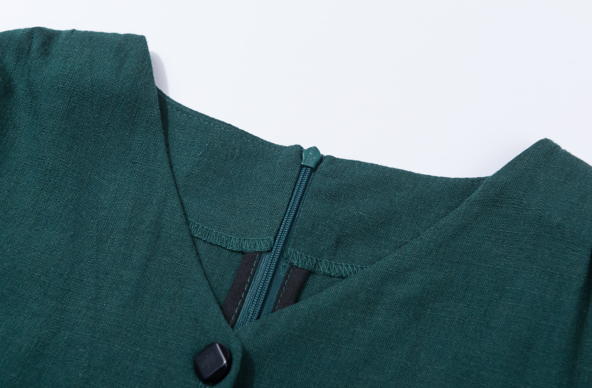 Linen shirt swing dress, wedding guest dress 1906# Xiaolizi Linen shirt swing dress, wedding guest dress 1906# Xiaolizi