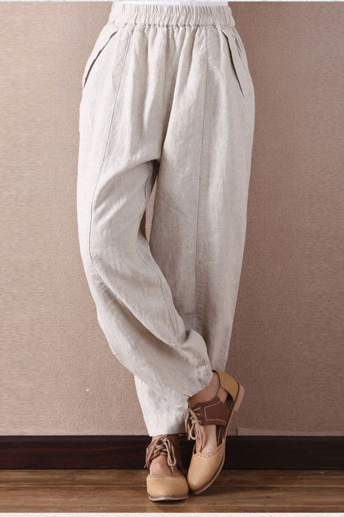 Casual linen baggy pants A021