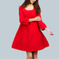 3/4 sleeve linen tunic dress  0010