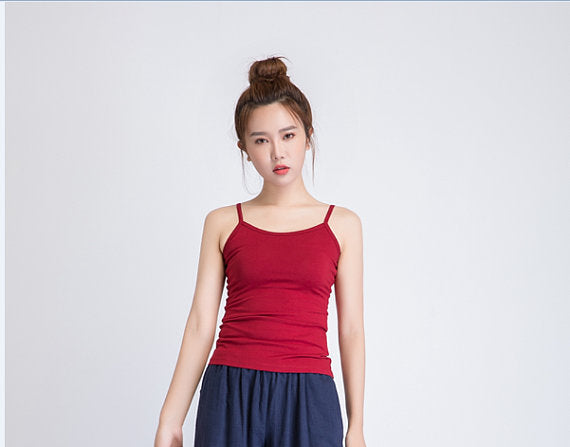 red camisole top