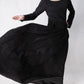 Black Corduroy maxi skirt woman long skirt MM35#