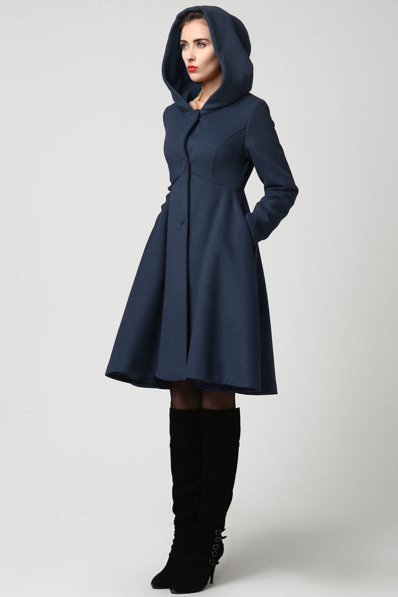 Vintage inspired Swing Hooded Wool Princess coat 2647 – XiaoLizi