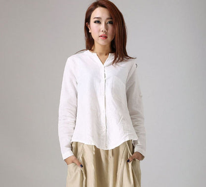 White linen shirt for women 779