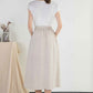 Elastic Waist Straight Linen Skirt For Women 239601