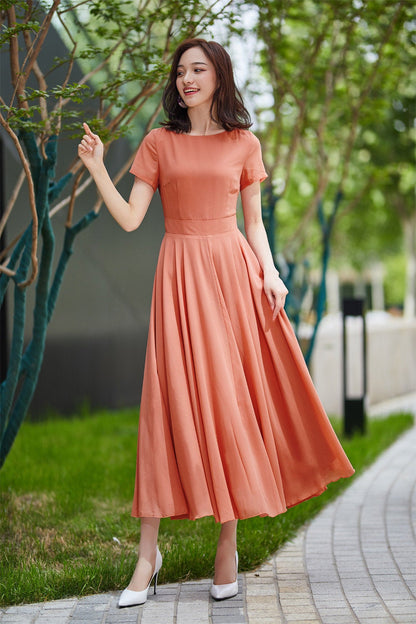 Chiffon maxi dress, bridesmaid dress, prom wedding dress  2181