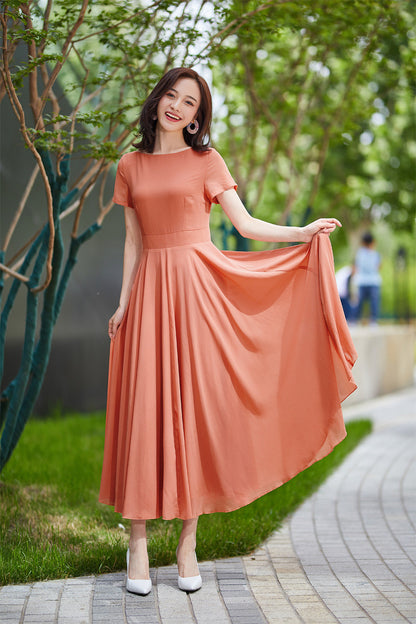 Chiffon maxi dress, bridesmaid dress, prom wedding dress  2181