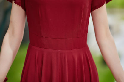 Burgundy bridesmaid dress long, formal gown with sleeves, bridesmaid dress, maxi chiffon dress, Modest evening dress, summer dress 2182