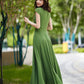 green chiffon dress, elegant prom dress 2190