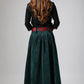 Women's winter Teal green corduroy Pleated Skirt MM61#