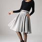 High waisted pleated midi skirt for winter 1097#