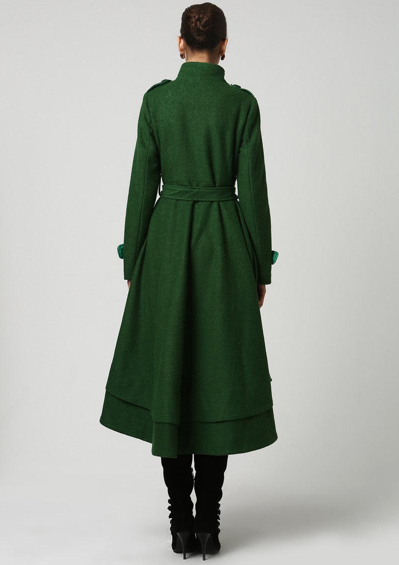 Vintage inspired Asymmetrical long Wool Coat 1112# – XiaoLizi