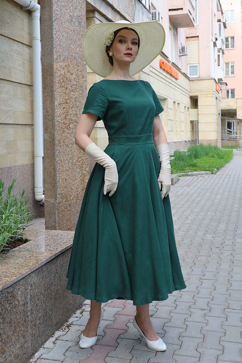 knee length dresses for ladies Short Sleeve Swing Midi Linen Dress 3663 Xiaolizi knee length dresses for ladies Short Sleeve Swing Midi Linen Dress 3663 Xiaolizi