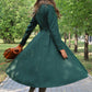 Green Winter Women Custom Retro Wool Coat 3155