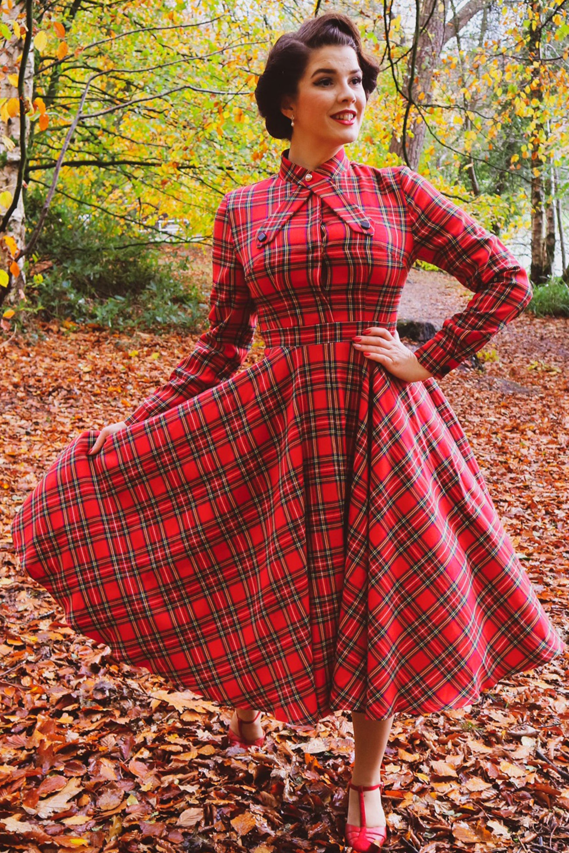 plaid flare dress Devonshire Yellow Plaid Fit and Flare Dress - Fair Trade Dresses