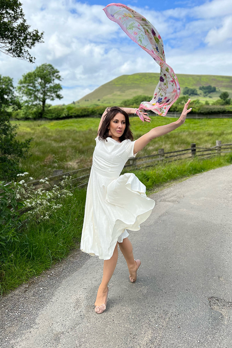 White Linen Short Sleeve Women Summer Midi Dress 3706 Xiaolizi White Linen Short Sleeve Women Summer Midi Dress 3706 Xiaolizi