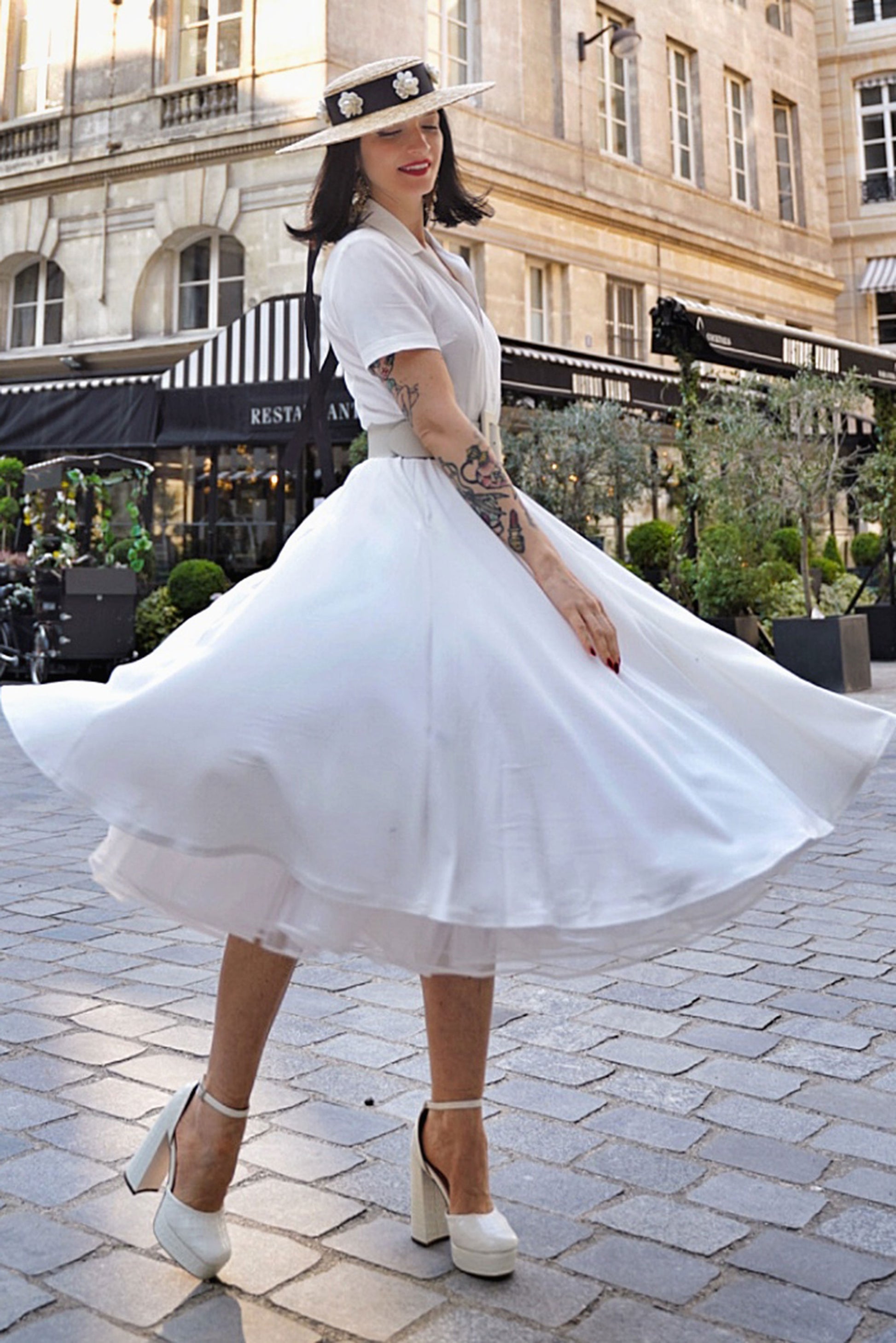 swing shirt dress Swing Linen Shirt Dress, Button Front Shirtdress With Pockets, High Waist Swing Midi Collarless Dress, Custom Made Dress 2594#