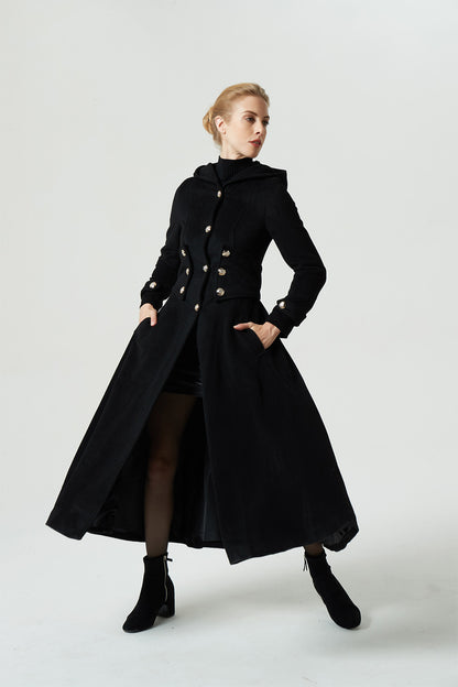 black wool coat