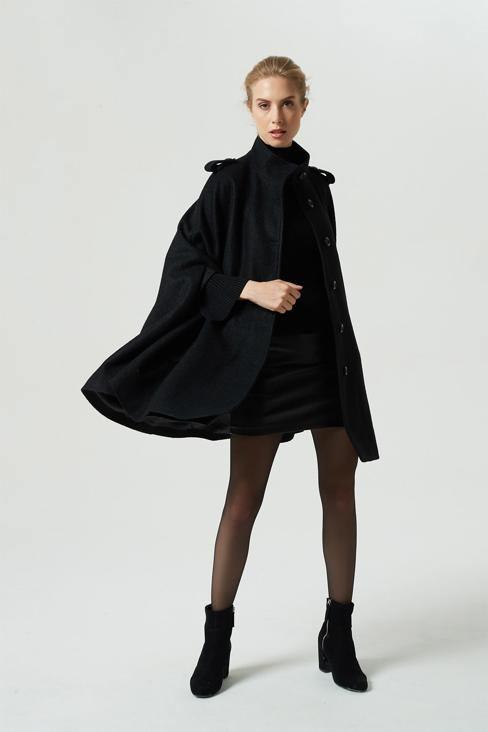 buy online at low prices 2 Ochirly black wool cape one size