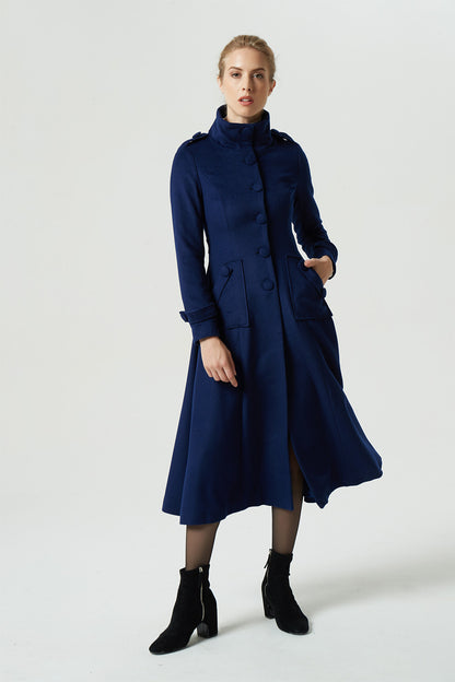 blue wool coat