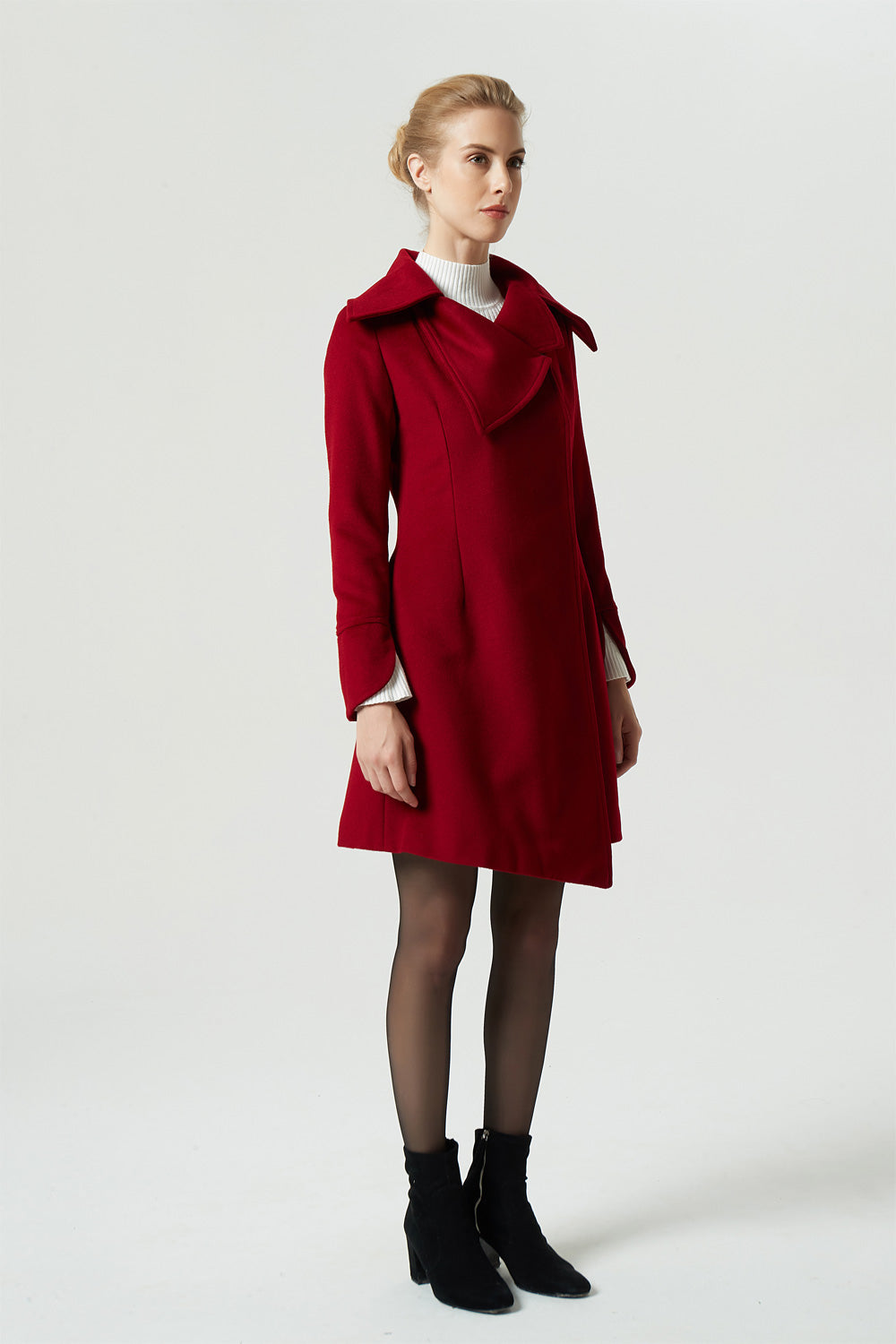 womens short red wool coat 1961